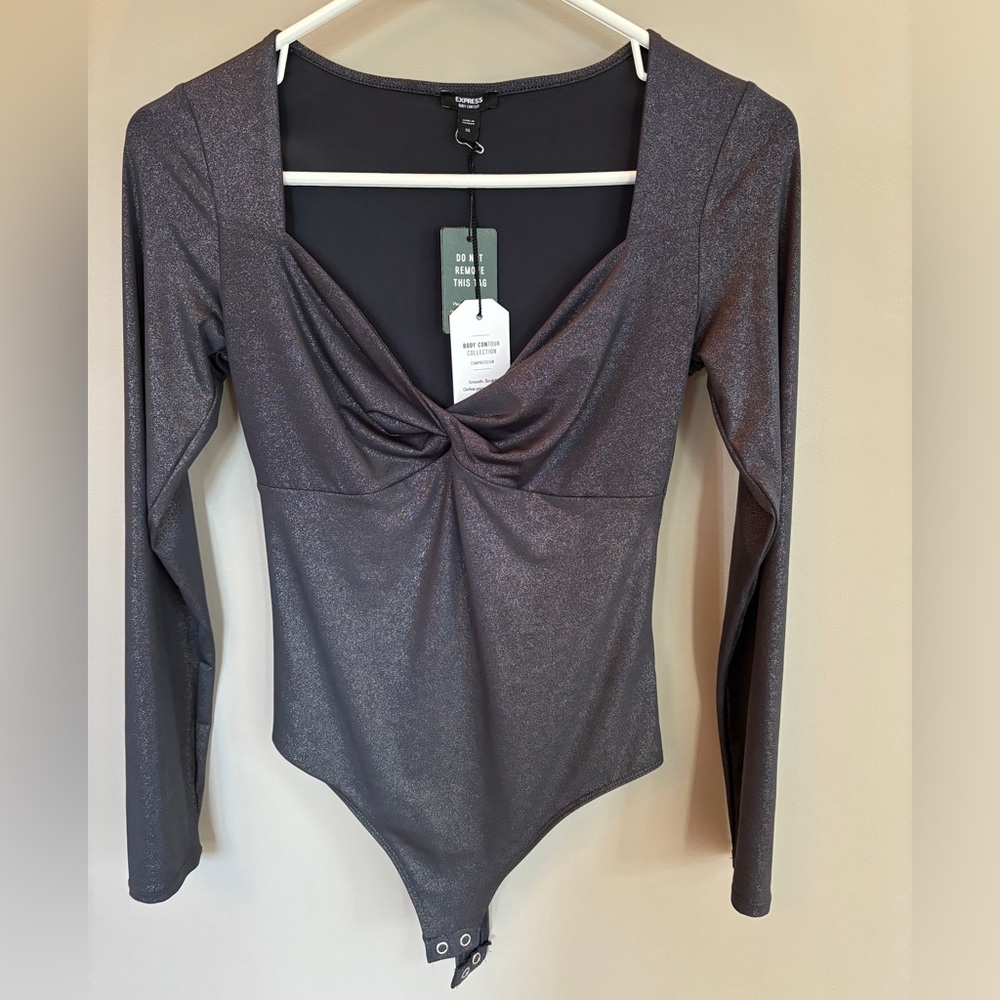 Black/metallic body suit from Express, NWT, size XS